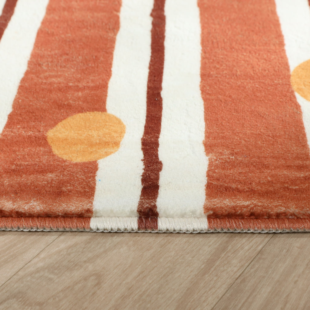 Waschbarer Kinderteppich - Billy Dots Terrakotta
