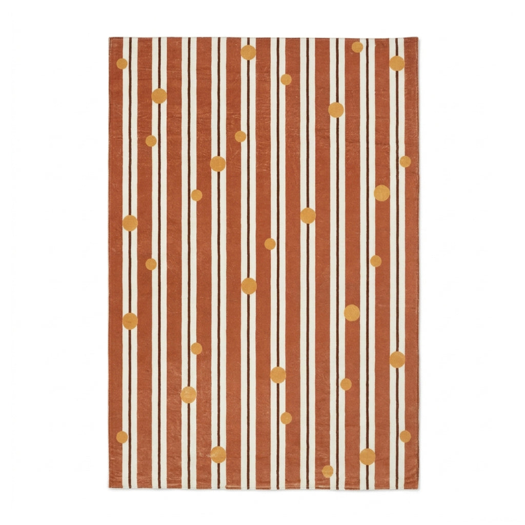 Waschbarer Kinderteppich - Billy Dots Terrakotta
