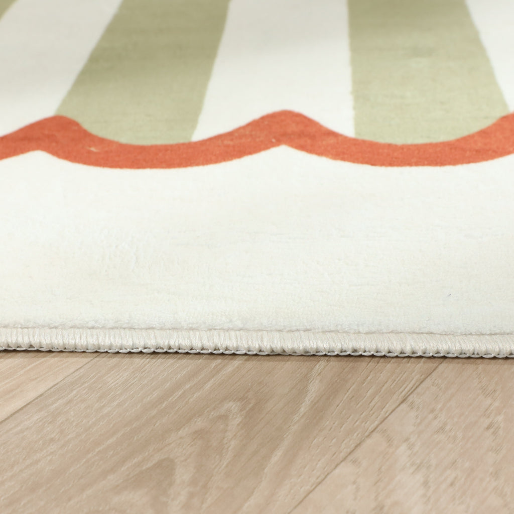 Waschbarer Kinderteppich - Billy Stripes Grün