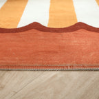 Waschbarer Kinderteppich - Billy Stripes Terrakotta