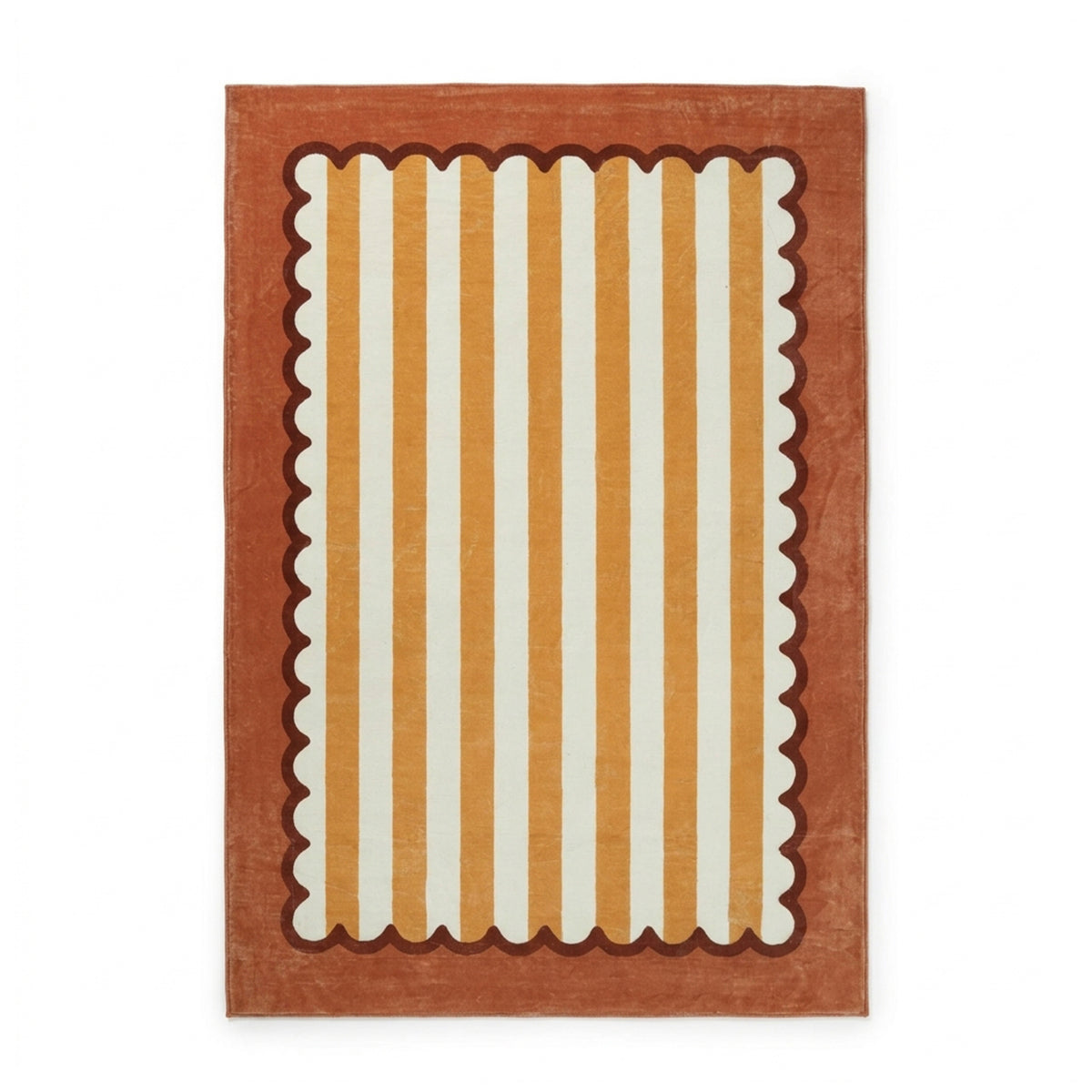 Waschbarer Kinderteppich - Billy Stripes Terrakotta