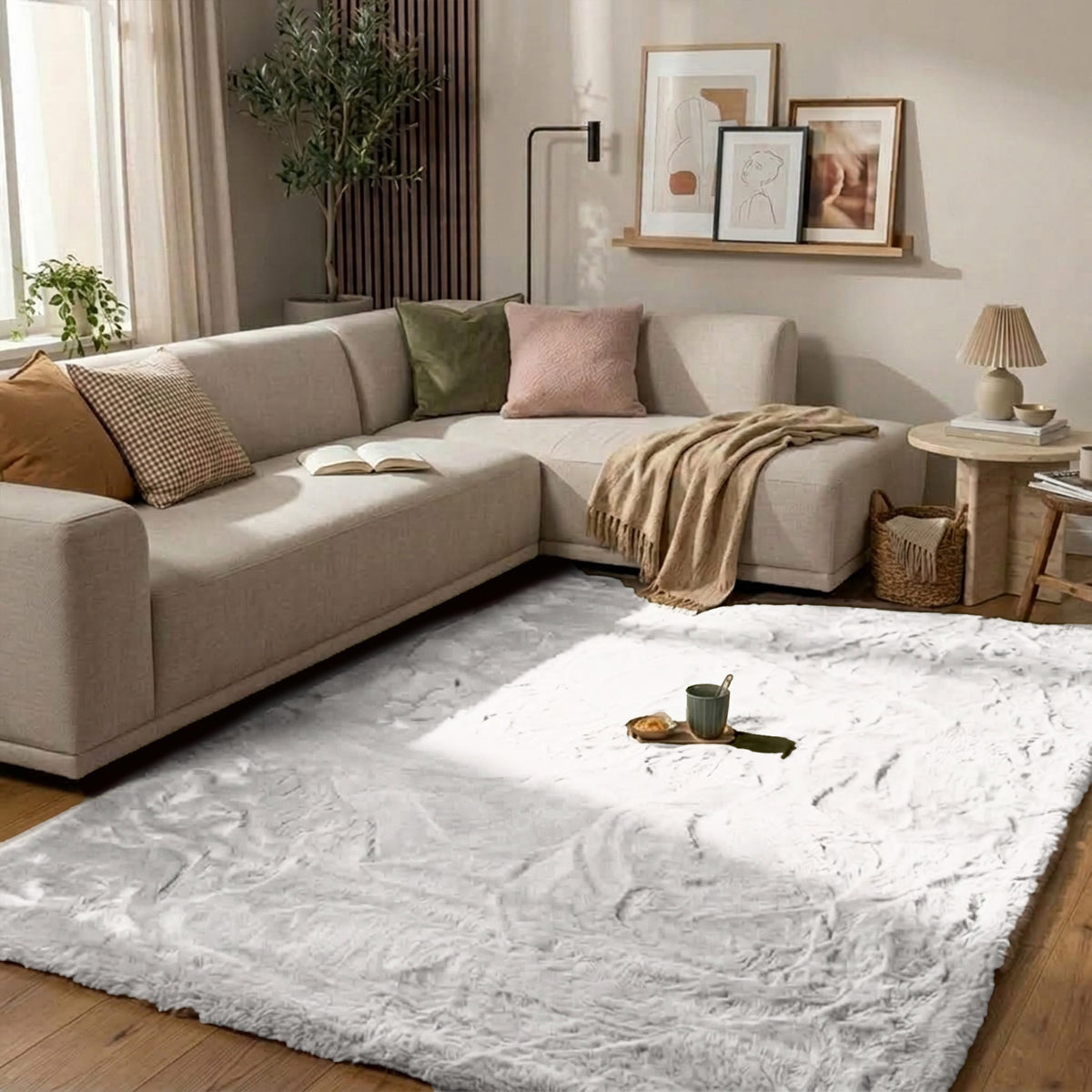 Hochflor Teppich - Comfy Supreme Weiß